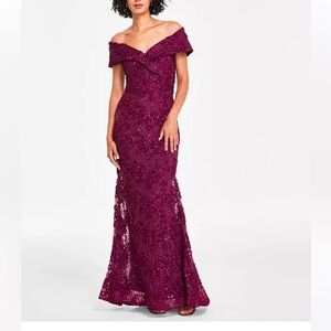 Gorgeous Xscape Evenings off the shoulder embroidered gown.